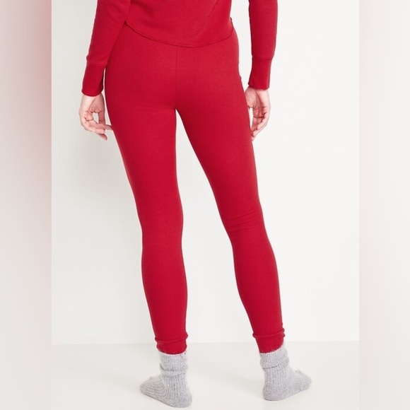 [NWT] 🎄Old Navy High-Waisted Waffle Pajama Leggings | Red | M - Picture 1 of 7